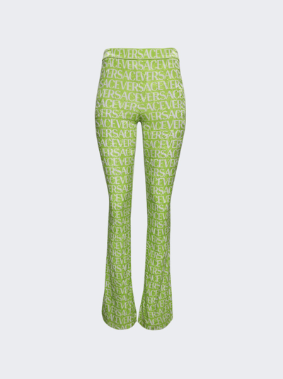 Versace Logo Pants In Green