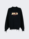VETEMENTS JESUS LOVES YOU DESTROYED SWEATER