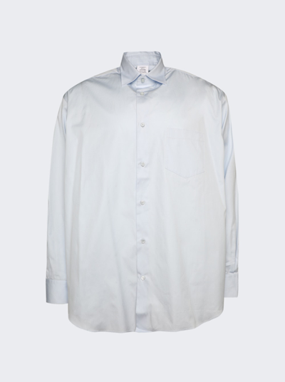 Vetements Logo Long Sleeve Shirt In Light Blue