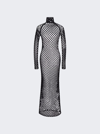 Alaïa Black Cage Knit Maxi Dress In Black