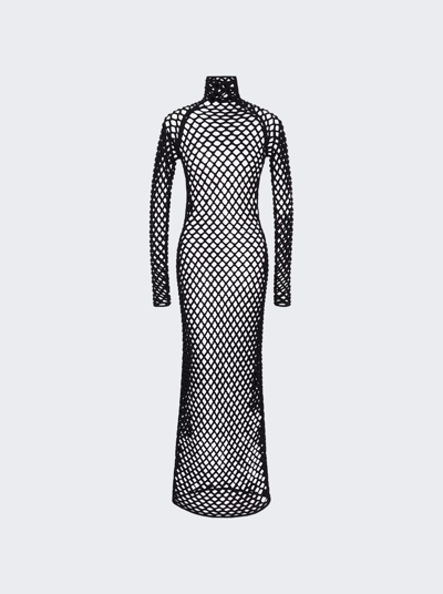 Alaïa Cage Knit Tube Dress In Black