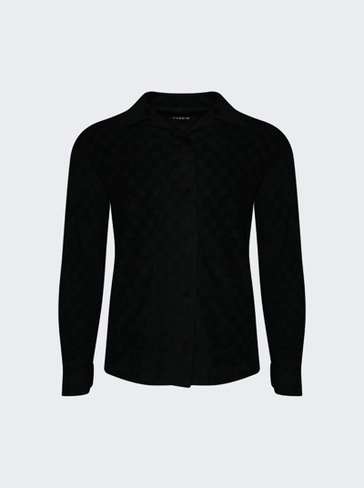 Misbhv Towelling Monogram Long Sleeve Shirt In Black