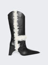 Coperni Bridge Faux Shearling-trimmed Knee-high Boots