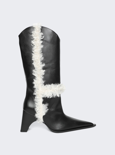 Coperni 100mm Shearling-detail Leather Boots