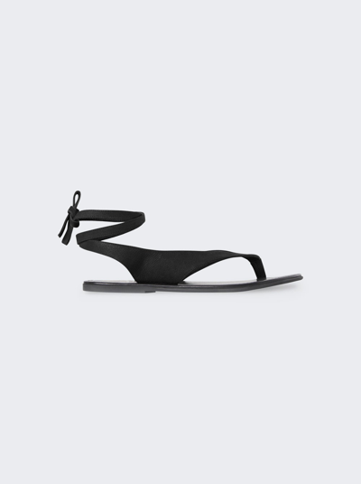 The Row 10mm Leather Beach Sandals In Black