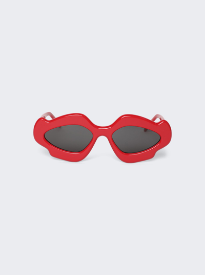 Loewe Paula's Ibiza Flame Sunglasses In Shiny Red And Smoke