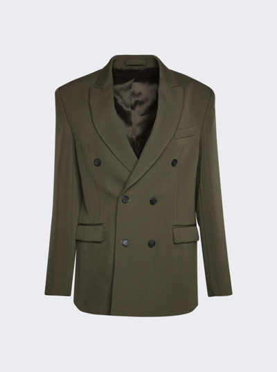 Wardrobe.nyc Double Breasted Blazer In Military Green