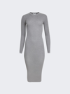 Wardrobe.nyc Gray Long Sleeve Midi Dress In Grey