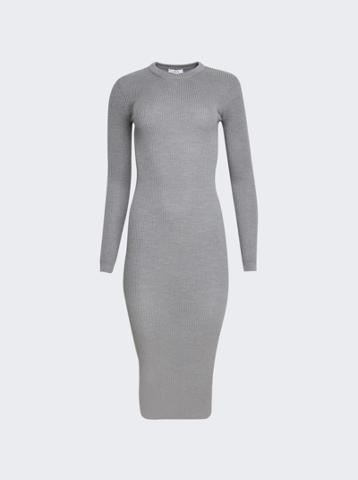Wardrobe.nyc Ribbed Long Sleeve Dress In Grey