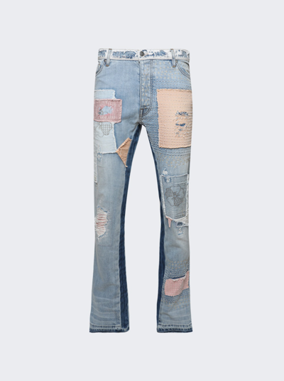 Paris Laundry Patchwork Jeans In Light Indigo