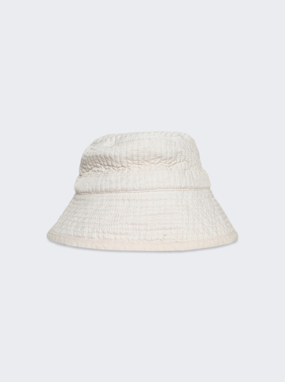 Paris Laundry Quilted Vintage Bucket Hat In White