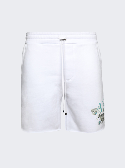 Amiri Floral Logo Shorts In White