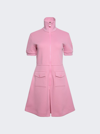 Moncler Zipped Short-sleeved Mini Dress In Pink