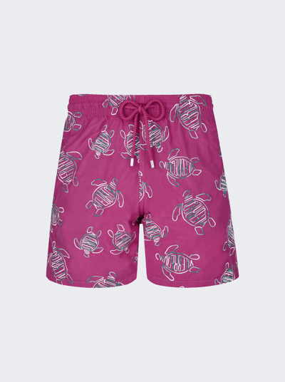 Vilebrequin Turtle Print Mistral Swim Shorts In Purple