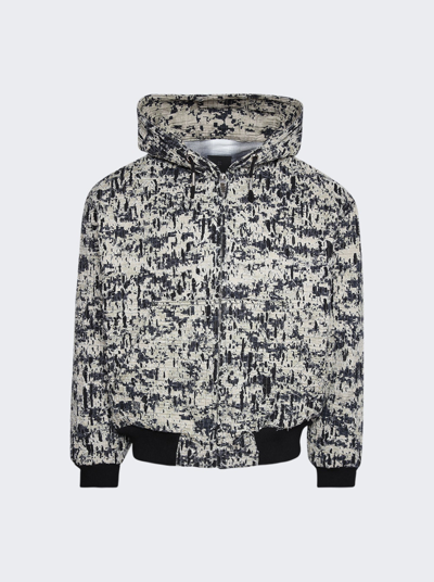 Givenchy Lined Denim Hoodie In Beige And Black