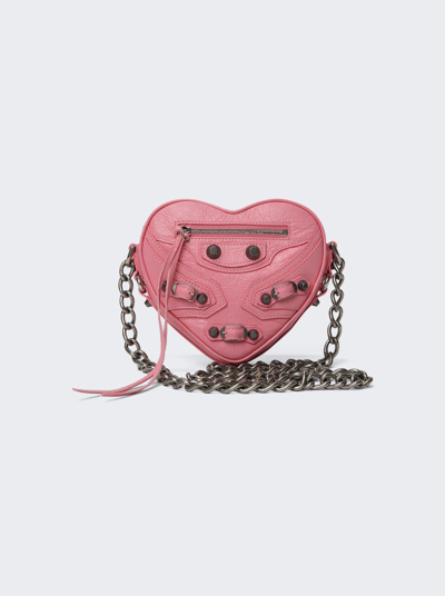 Balenciaga Le Cagole Mini Heart Crossbody Bag In Sweet Pink