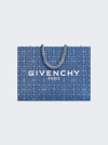 GIVENCHY MEDIUM G-TOTE SHOPPING BAG IN 4G DENIM WITH CHAIN