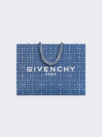 Givenchy Women's Medium G Tote Shopping Bag In 4g Denim With Chain In Medium Blue