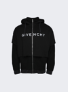 GIVENCHY KNIT FELPA AND JERSEY MASH UP HOODIE