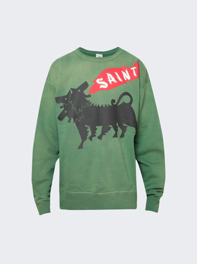 Saint Michael Cerberus Sweatshirt In Green