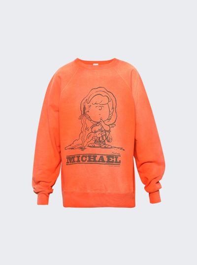 Saint Michael Crewneck Sweatshirt In Orange