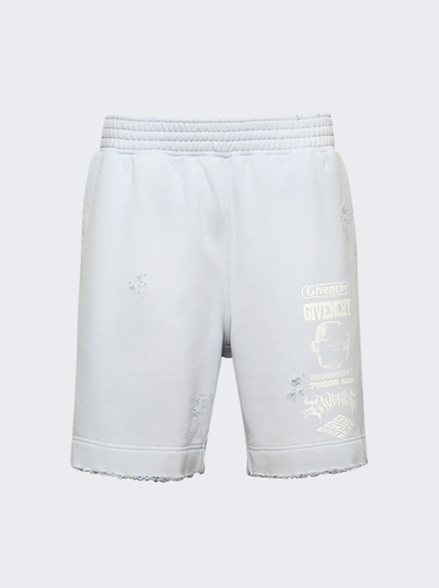 Givenchy New Board Shorts In Baby Blue