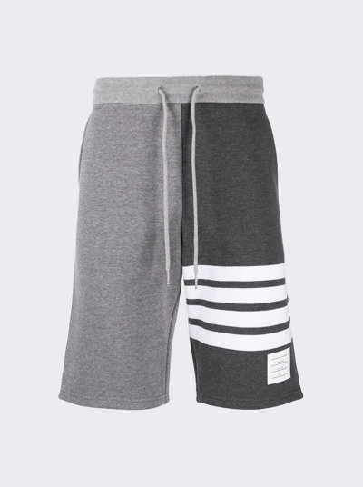 Thom Browne Classic Cotton Loopback 4-bar Sweat Shorts In Tonal Grey