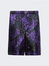 Givenchy Grape Print Silk Shorts In Purple