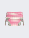 Area Pink Deco Bow Slit Miniskirt
