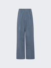 The Row Gaugin Cotton And Ramie-blend Wide-leg Pants In Anchor Blue
