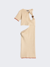 Jacquemus Short Asymmetrical Beaded Dress Beige La Robe Brilho In Ivory