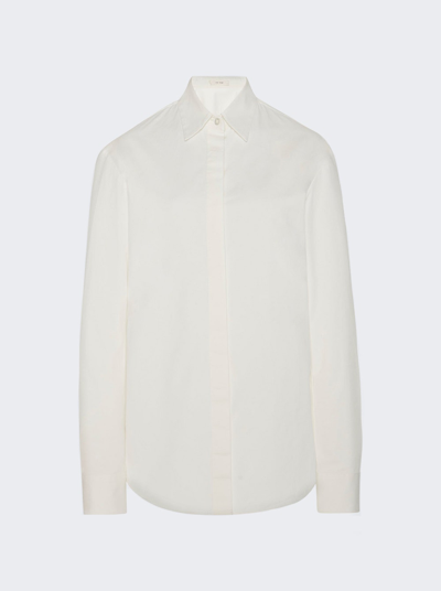The Row Derica Cotton And Cashmere Shirt In White