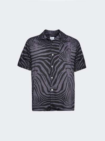 Rhude Black Zebra Shirt In Black/charcoal