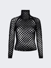 ALAÏA CAGE HIGH NECK KNITTED TOP