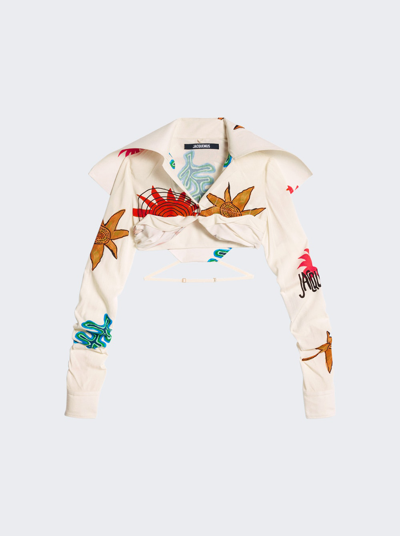 Jacquemus La Chemise Meio印花短款衬衫 In Multicolore