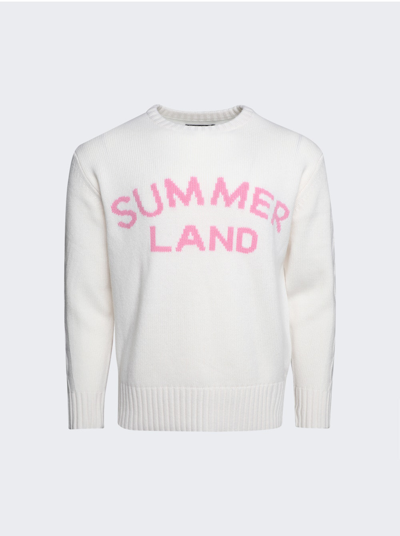 Nahmias Summerland Intarsia Crewneck Sweater In White