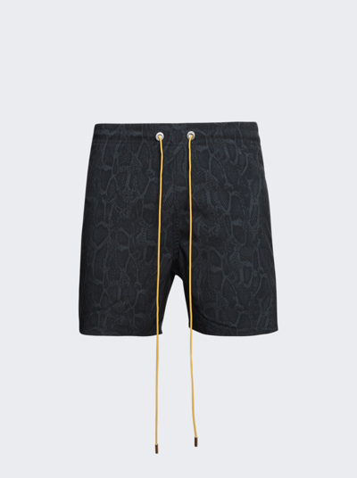 Rhude Snake Swim Shorts In Black