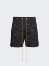 Rhude Black Tortoise Swim Shorts In Black