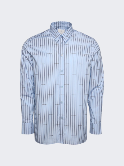 Givenchy Long Sleeve Classic Boxy Fit Shirt In Blue