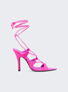 Attico Strap-detail Open-toe Sandals In Fluorescent Pink