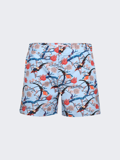 Orlebar Brown Mens Light Island Sky Setter Flight Graphic-print Swim Shorts In Blue