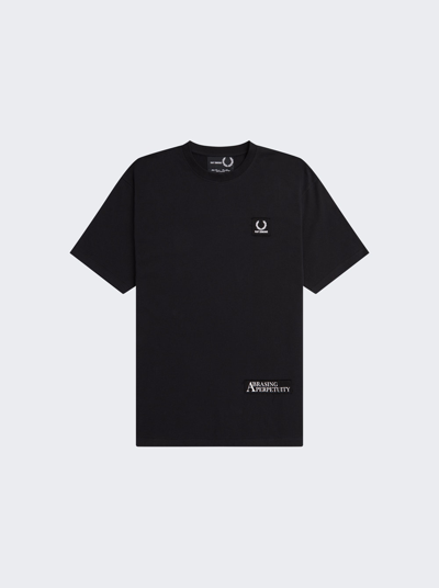 Fred Perry X Raf Simons Printed Patch Relaxed T-shirt In Black