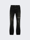 Amiri Black Straight-leg Jeans With Patches In Faded Black