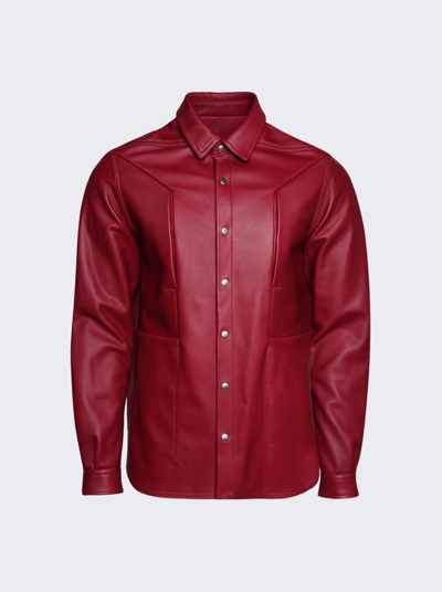 Rick Owens Pink Fogpocket Leather Jacket In Fuchsia