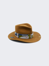 Nick Fouquet Matchstick-embellished Wool Felt Fedora In Baby Suede Brown
