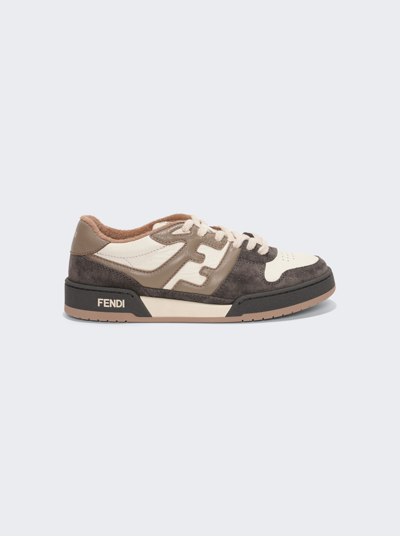 Fendi Match Panelled Suede Low-top Sneakers In Neutrals