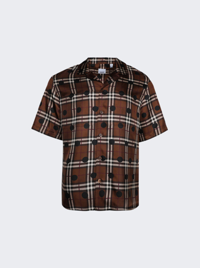 Burberry Short Sleeve Casual Shirt In Dark Birch Brown