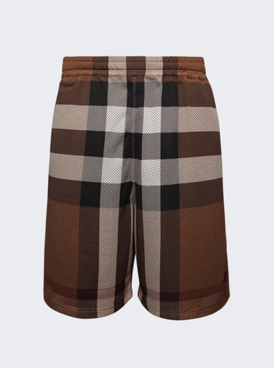 Burberry Jersey Shorts In Dark Birch Brown