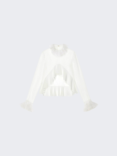 Givenchy Women's Blouse In Organza With Ruffles In White
