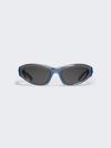 Gentle Monster Iridescent Biker-style Sunglasses In Blue And Purple Hologram Frame